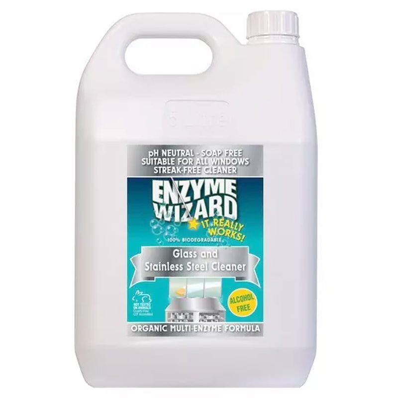 Enzyme Wizard Nonstreak Bathroom Window Glass Kitchen Stainless Steel Cleaner — 5l