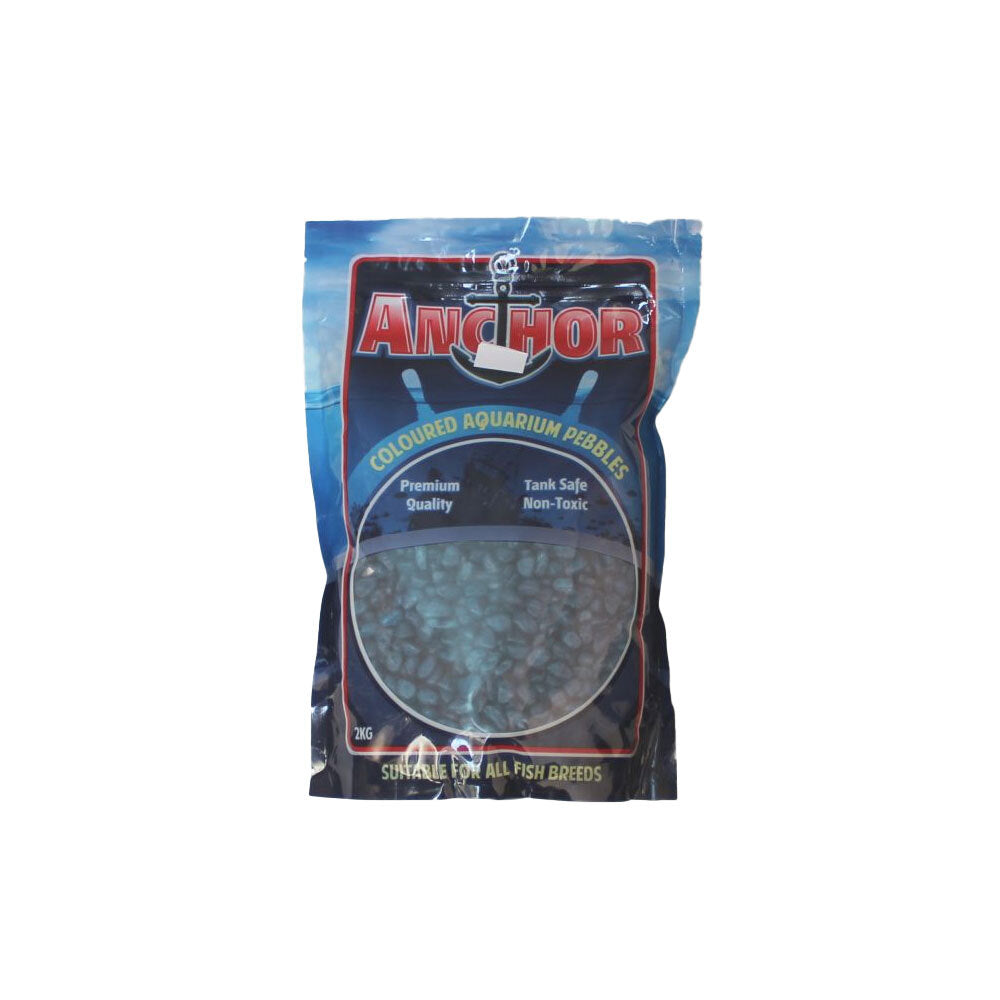 Anchor Painted Coloured Tank Safe Aquarium Pebbles Gravel 2 kg - Light Blue (4 Pack) — image 2