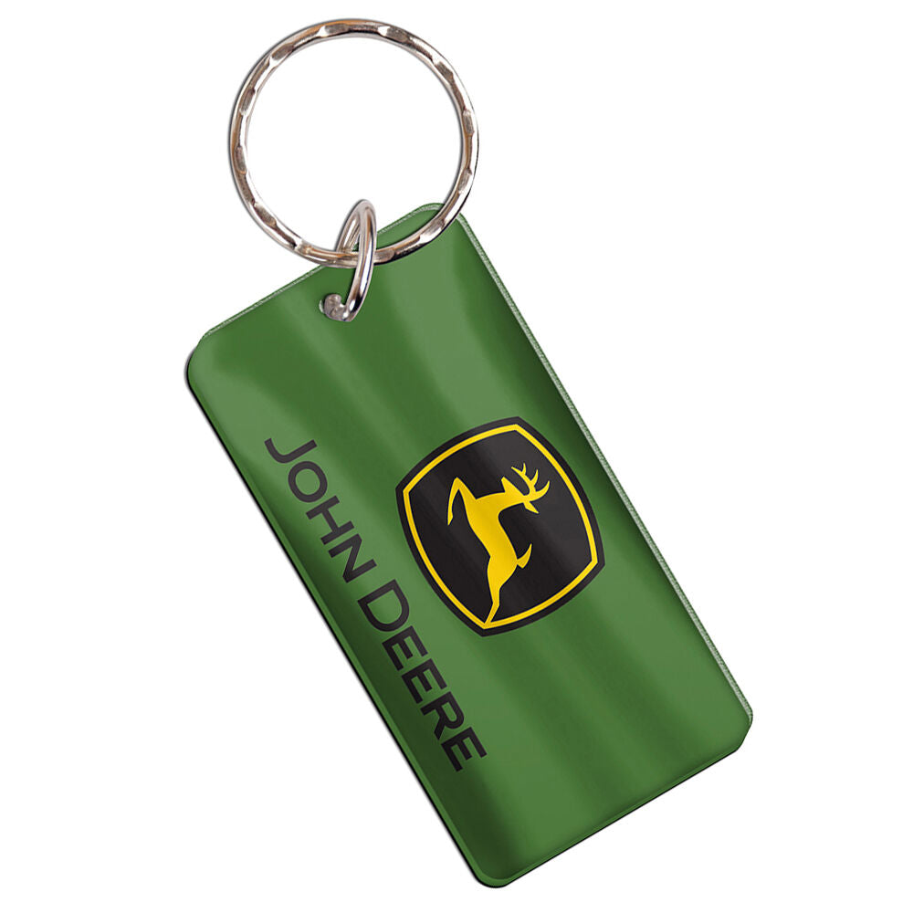 John Deere Rectangular Key Ring/Chain Trademark Premium Acylic Green/Black — image 2