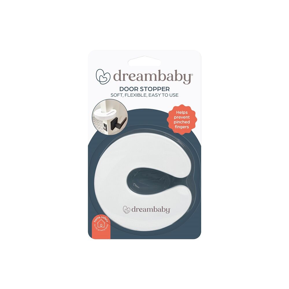 Dreambaby Portable Foam Baby/Children Safety Slip-On Door Stopper 10cm White (2 Pieces)