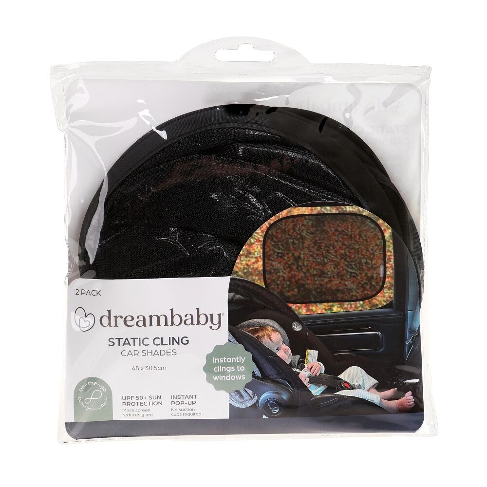 Dreambaby 2pc Dreambaby Insta-Cling Car Shades Kids Sun/Heat Protection 18x18cm Black (2 Pack) — image 4