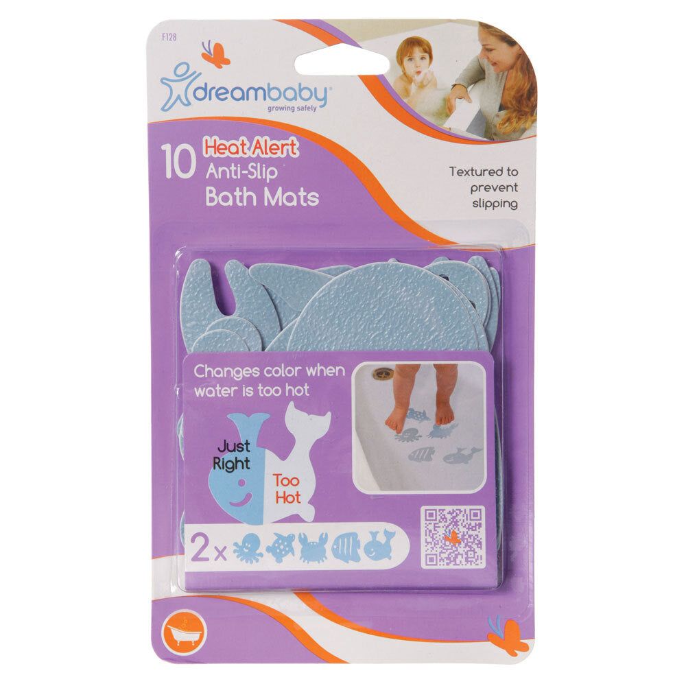 Dreambaby Watch Your Step Heat Alert Baby Anti-Slip Bath Mats Safety Strips (10 Pieces)