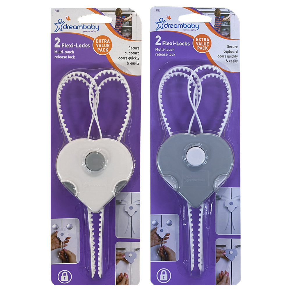 Dreambaby 20cm Safety Flexi-Locks D-Shaped Cabinet/Cupboard Handles Assorted (4 Pack)