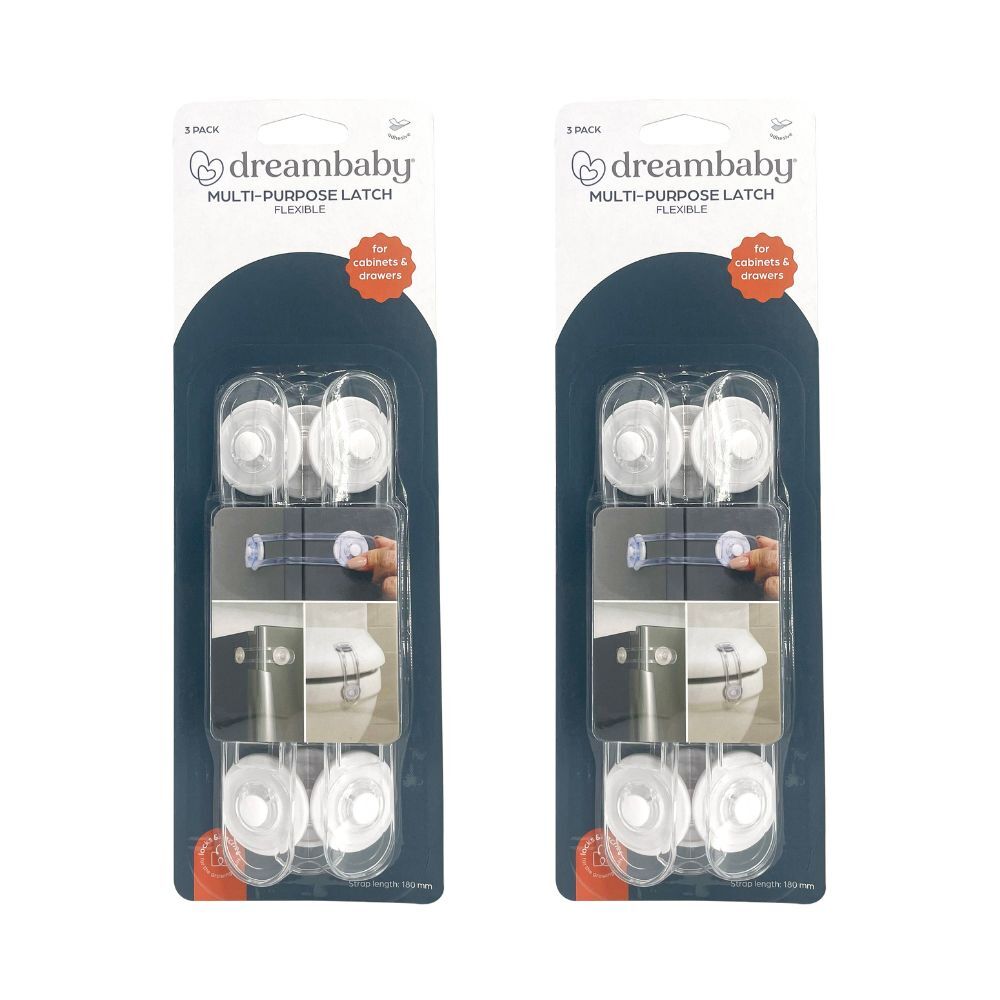 Dreambaby Multi Purpose Baby/Children Safety Adhesive Door Latches/Seal 18cm (6 Pack)