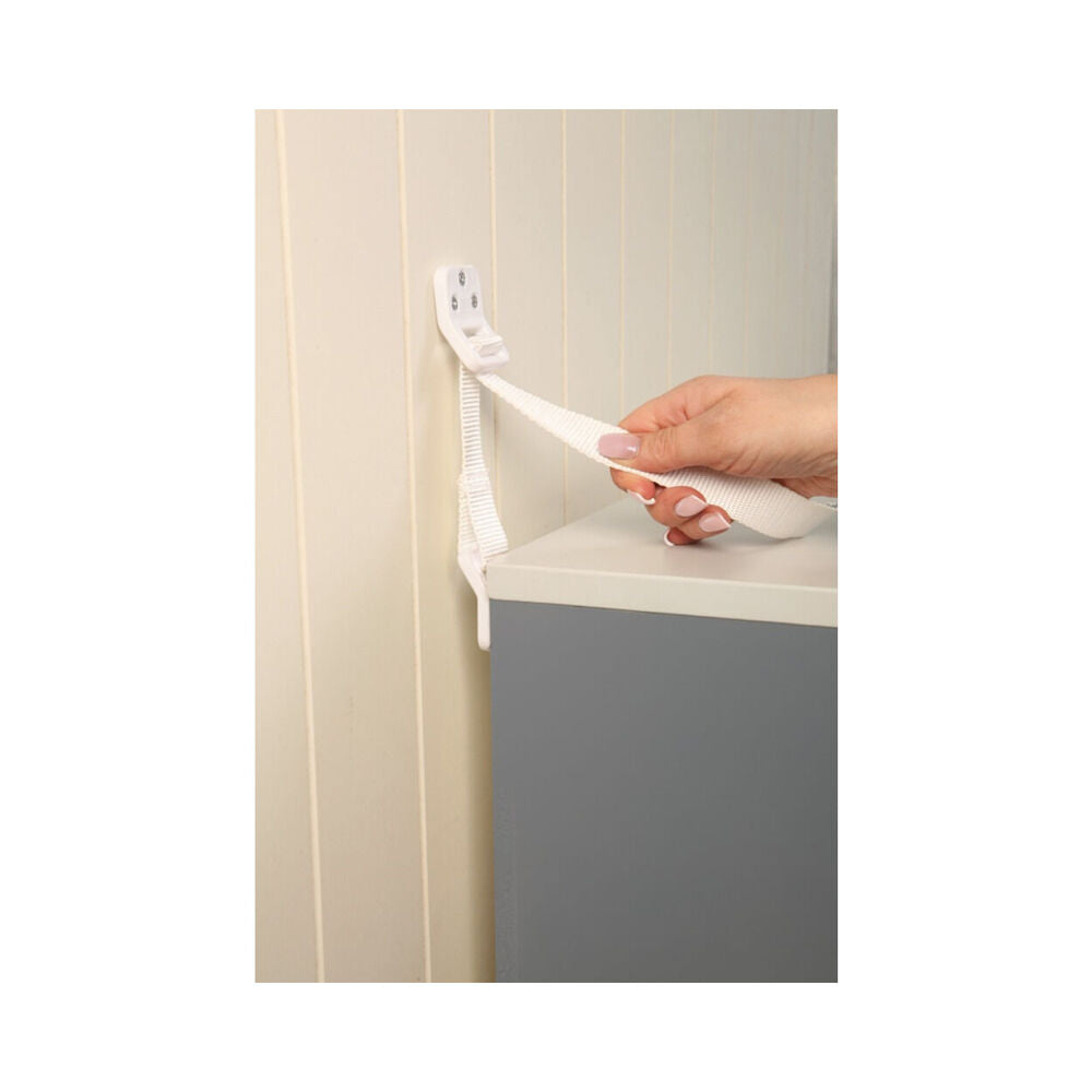 Dreambaby Anti Tip Child Safety Furniture Straps/Anchors Wall Mounted White (2 Pieces) — image 4