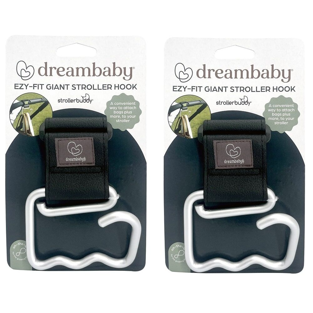 Dreambaby Ezy-Fit Giant Hook For Stroller/Pram - Silver (2 Pack)
