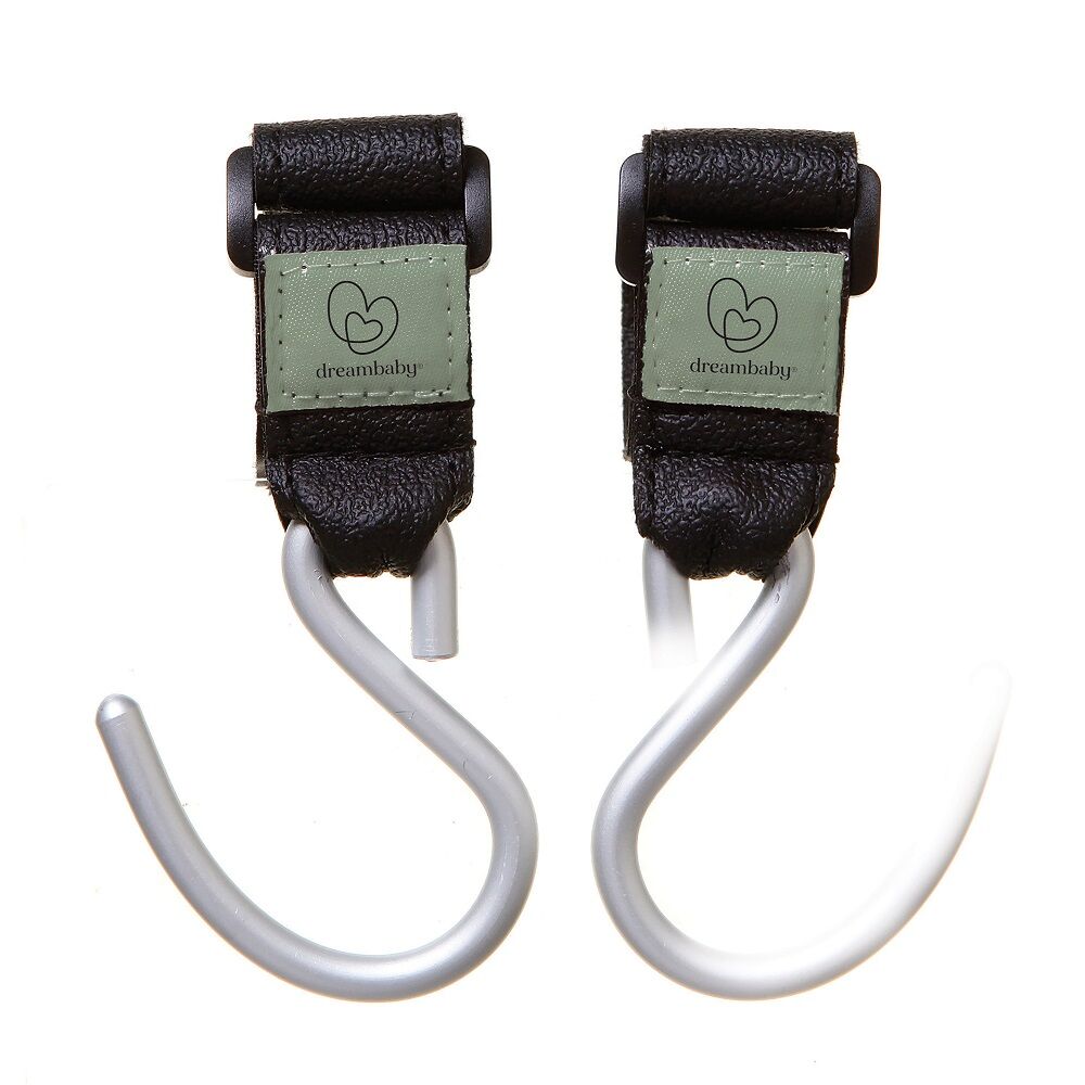 Dreambaby Strollerbuddy Ezy-Fit Stroller Hooks Shopping Bag Hanger Silver (2 Pieces)