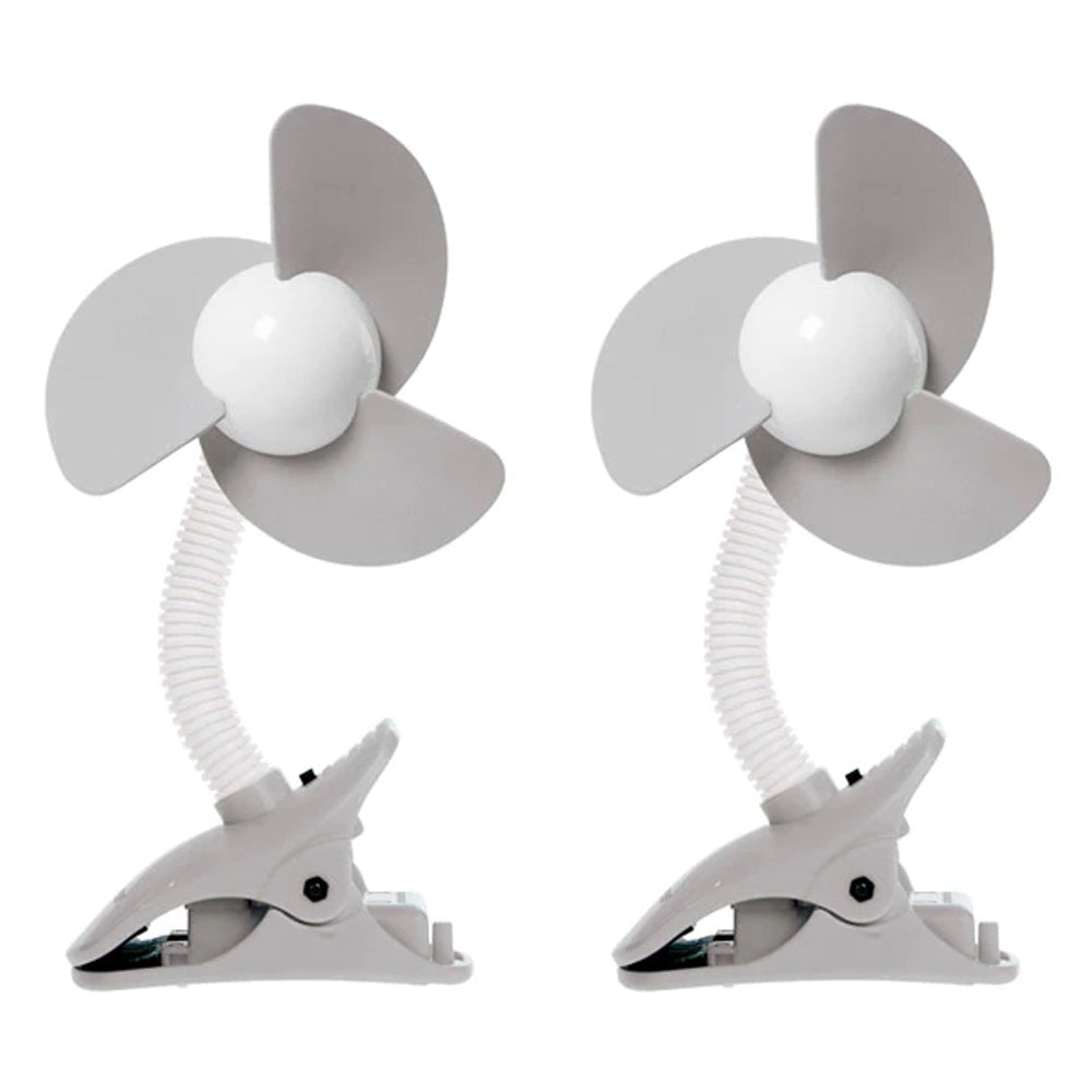 Dreambaby Ezy-Fit Clip-On Fan For Stroller - Grey/White (2 Pack)