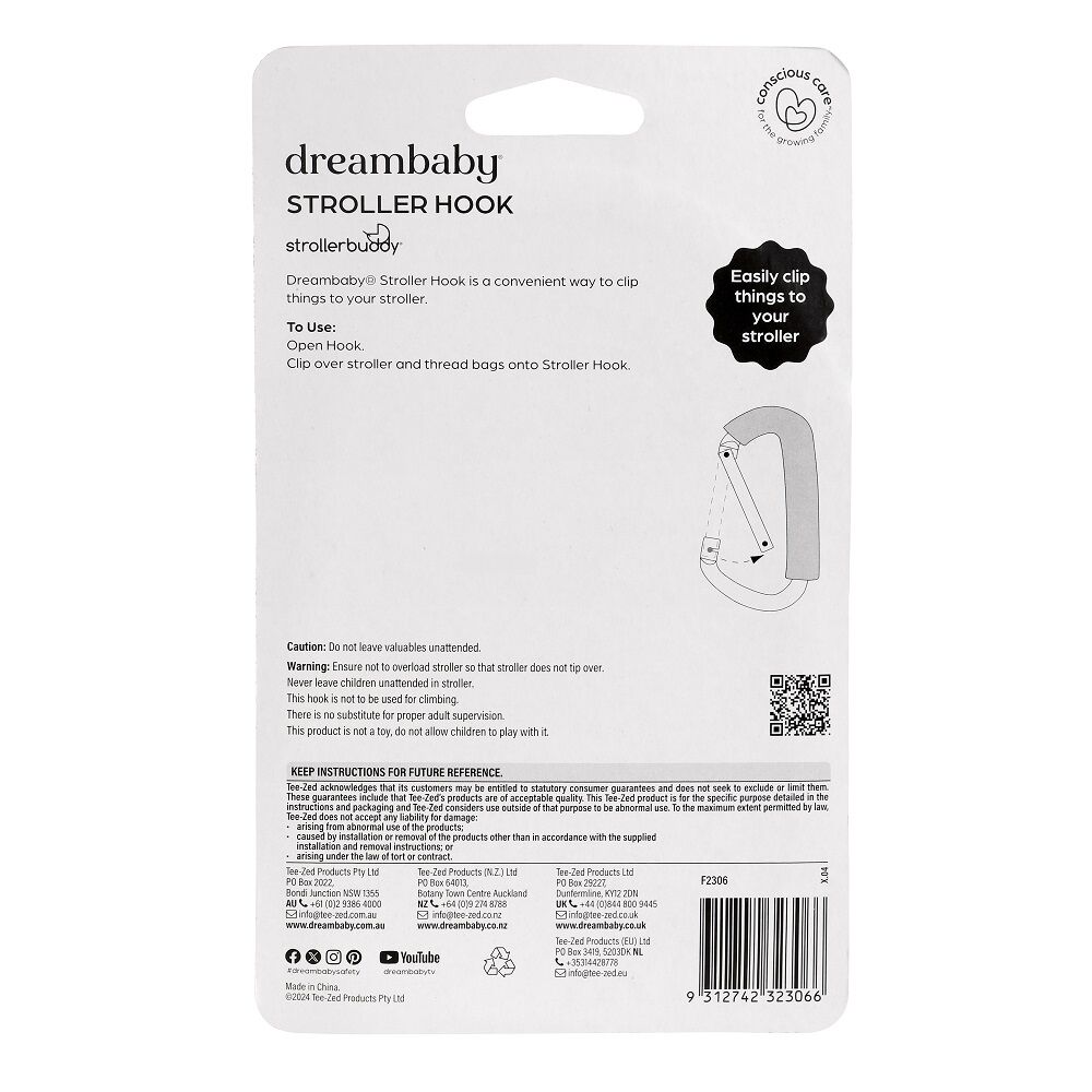 Dreambaby Carry Clip Hook Carabiner For Stroller/Pram Shopping Trolley Black (2 Pack) — image 6