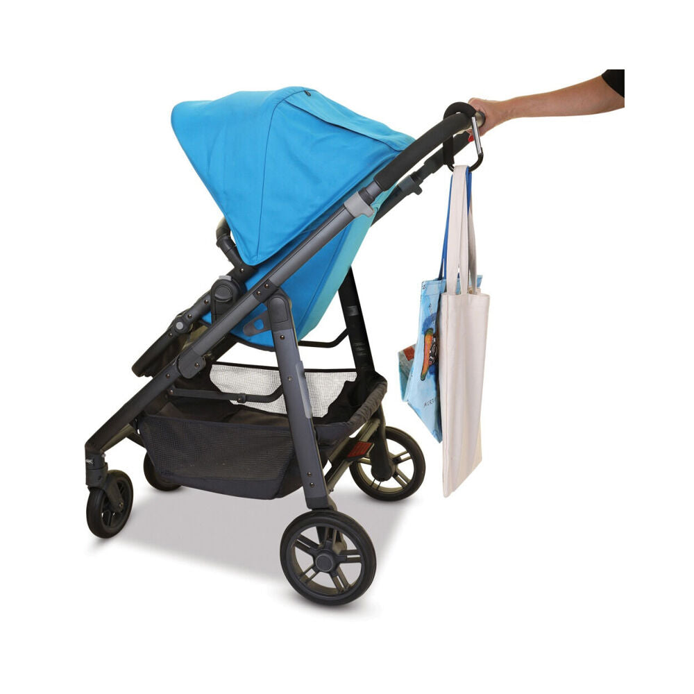 Dreambaby Stroller Hook Carabiner Shopping Bag Carrier Large/Small Black (2 Pieces) — image 2
