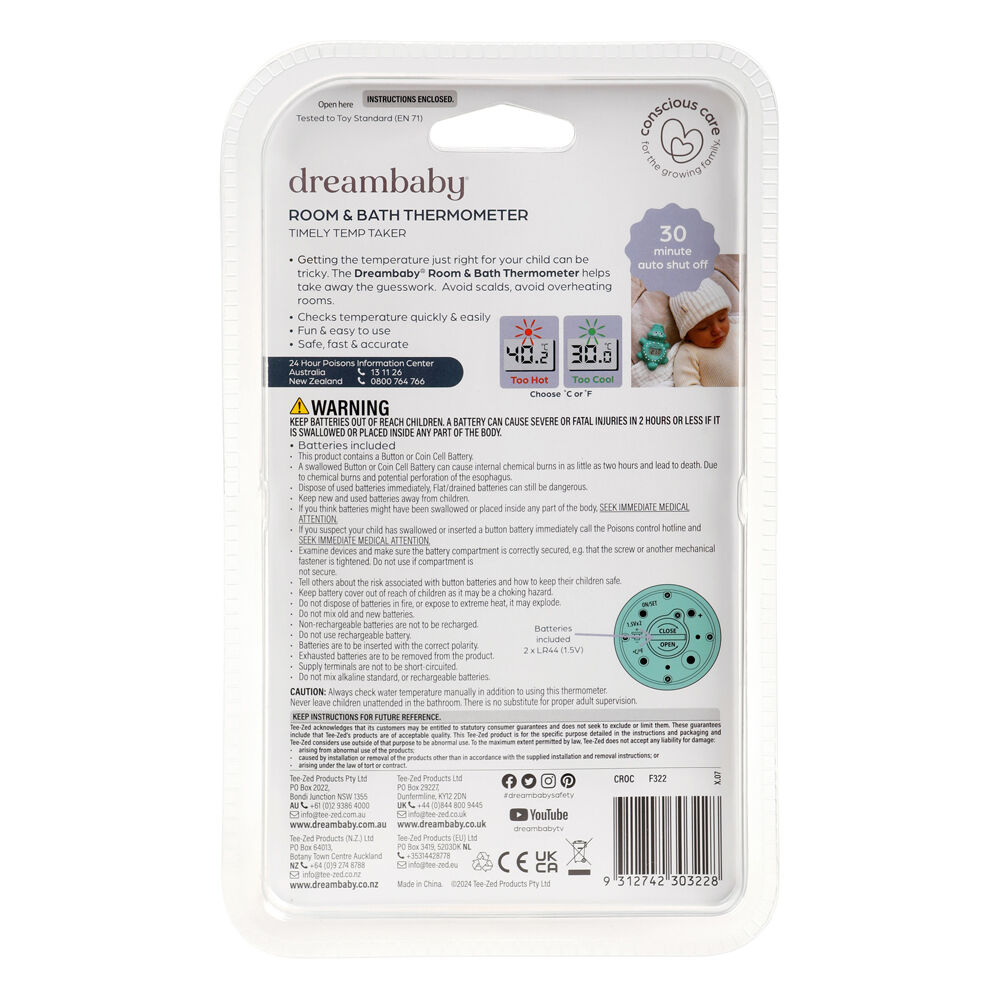 Dreambaby Room/ Baby/Children Bath Water Temperature Thermometer Crocodile 12cm — image 8