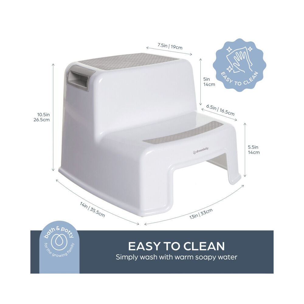 Dreambaby 2-Up Safety Step Stool Kids/Children Chair 33x26cm Grey/White — image 4