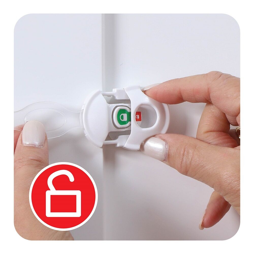 Dreambaby Ezy-Check Multi-Use Latch Child Proof Safety Cabinet Lock White (3 Pieces) — image 9