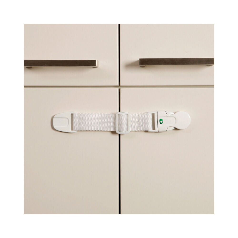 Dreambaby Ezy Check Strap Latch Child/Toddler Cabinet Safety Lock 25cm White (3 Pack) — image 4