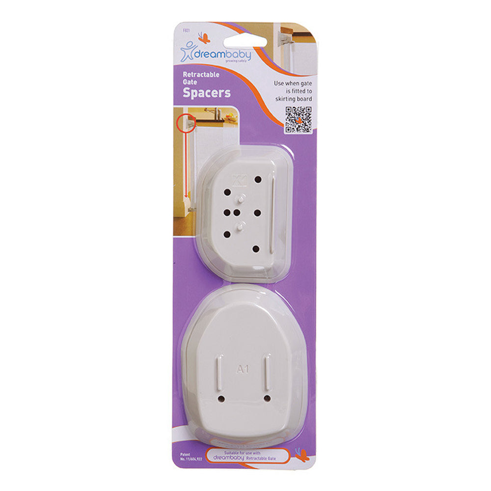 Dreambaby Retractable Spacers For Baby/Kids Children Safety/Security Gate White