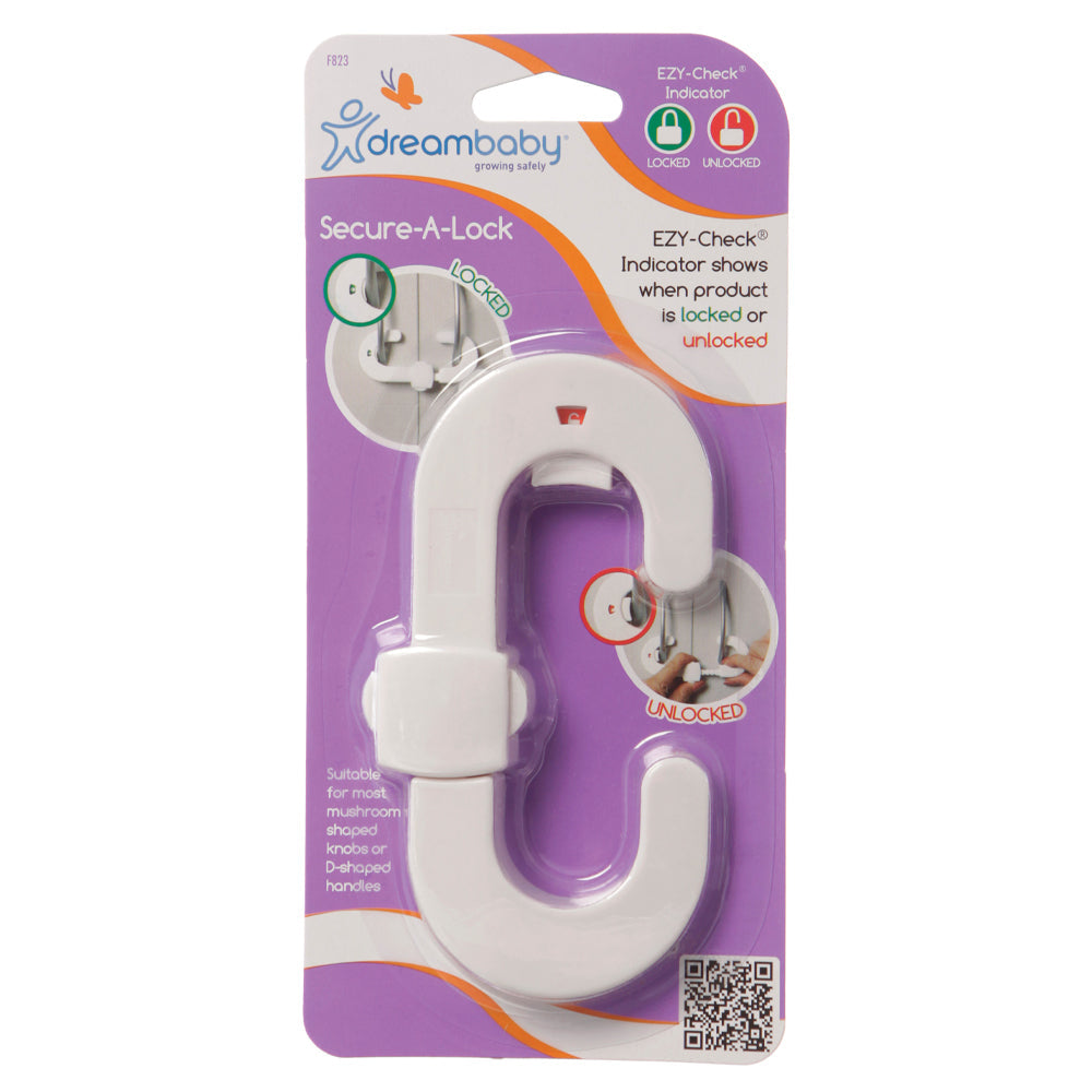 Dreambaby Ezy Check Baby/Toddler Safety/Protection Secure-A-Lock Latch White (3 Pack) — image 2