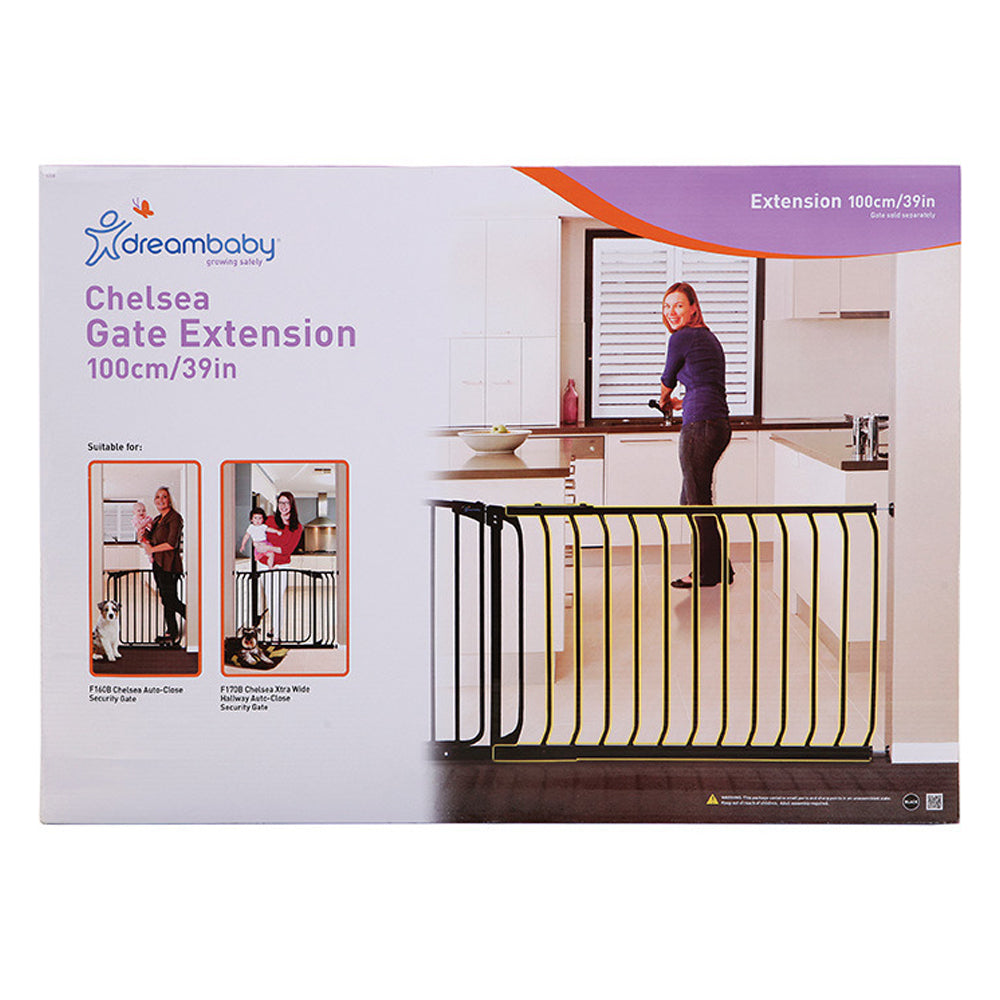 Dreambaby 100cm Chelsea Extension For Baby/Kids Safety Gate Protection Black — image 2