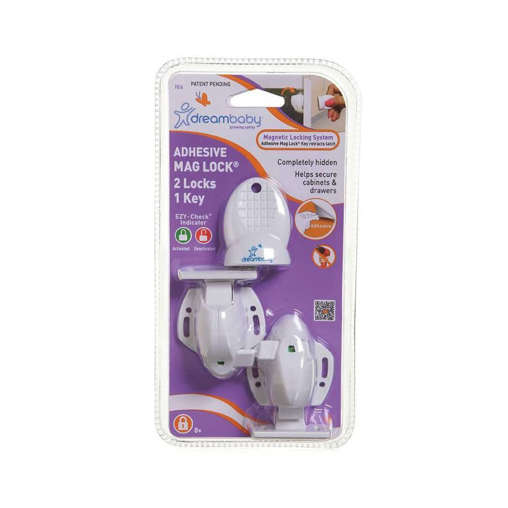 Dreambaby Adhesive Magnetic Child Safety Cabinet/Drawer Lock 2 Locks 1 Key (2 Pack) — image 2