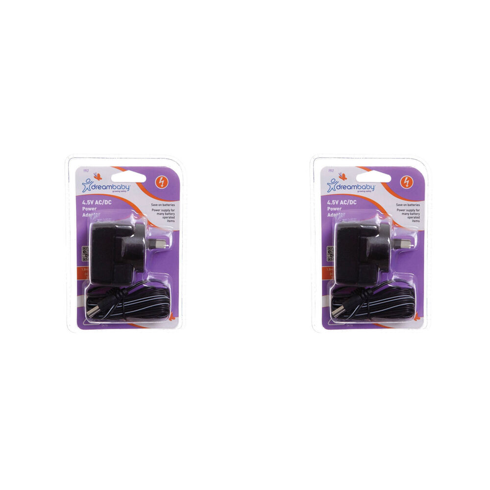 Dreambaby 4.5 V AC/DC Plug-in Power Adapter - Black (2 Pack)