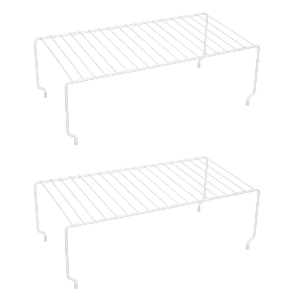 Eterna Stackable Kitchen Steel Cupboard/Pantry Shelf White 40cm (2 Pack)