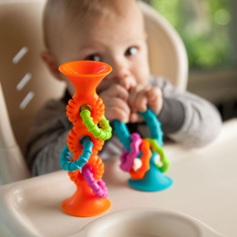 Fat Brain Toy Co. Fat Brain Toys 15cm PipSquigz Loops Sensory Silicone Toy 6m+ Baby/Child Orange — image 7