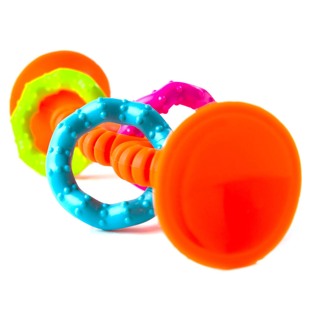 Fat Brain Toy Co. Fat Brain Toys 15cm PipSquigz Loops Sensory Silicone Toy 6m+ Baby/Child Orange — image 2