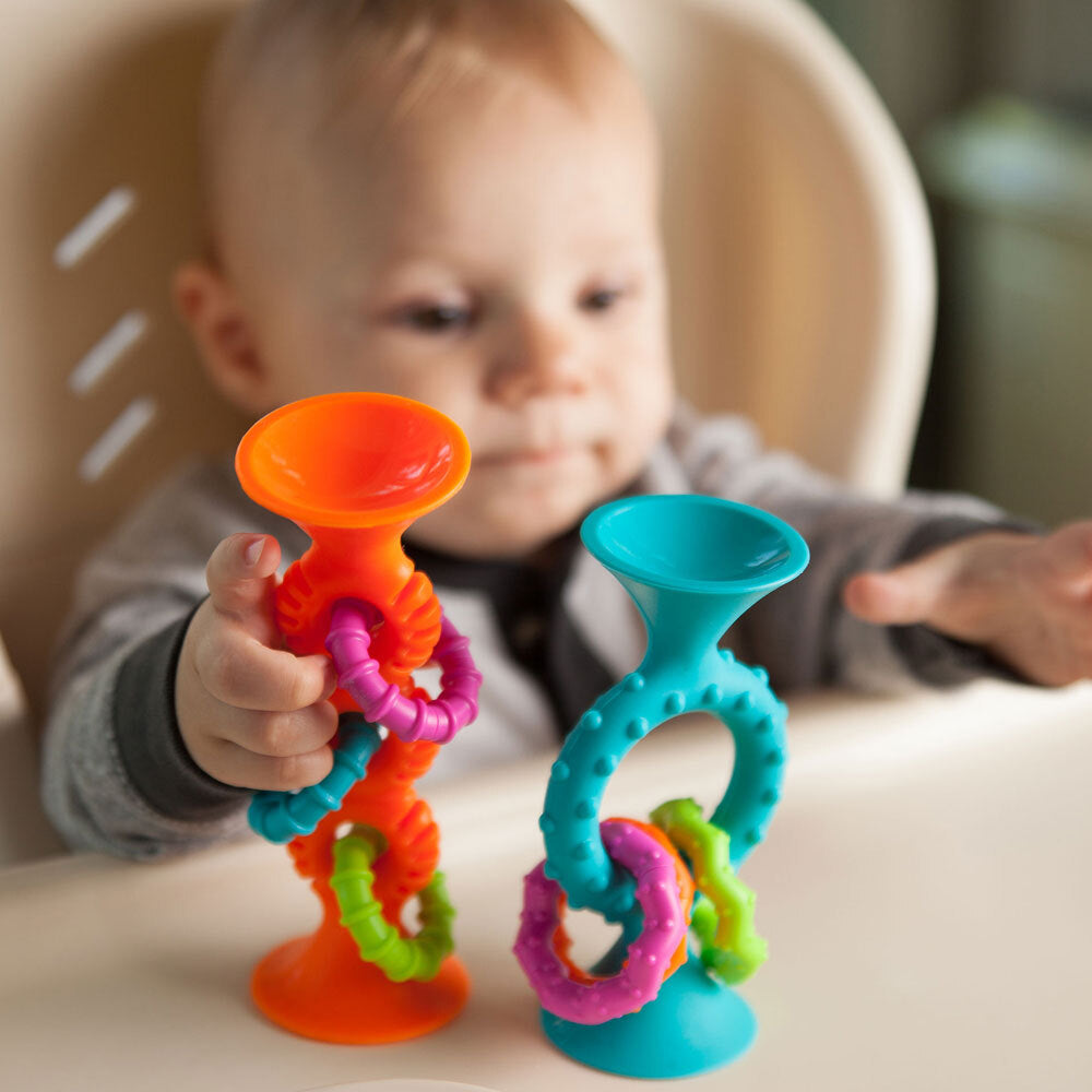 Fat Brain Toy Co. Fat Brain Toys 15cm PipSquigz Loops Sensory Silicone Toy 6m+ Baby/Child Orange — image 6