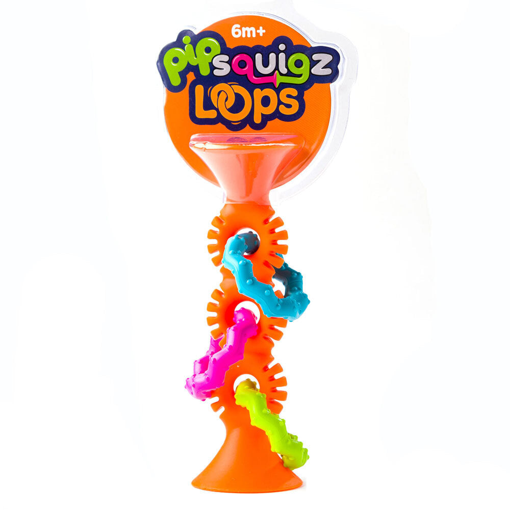 Fat Brain Toy Co. Fat Brain Toys 15cm PipSquigz Loops Sensory Silicone Toy 6m+ Baby/Child Orange — image 3