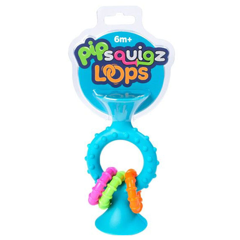 Fat Brain Toy Co. Fat Brain Toy Co PipSquigz Loops Teething Ring Toy Teal Kids/Baby/Toddler 6m+