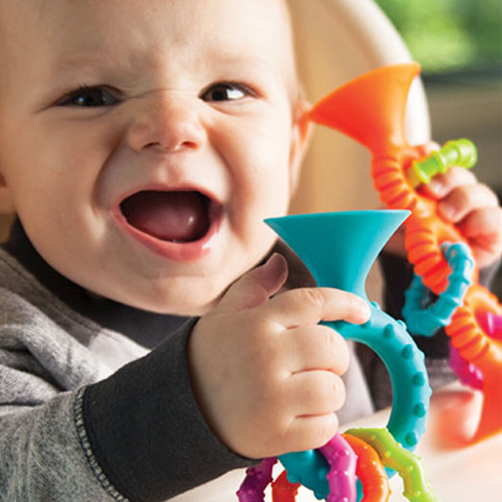 Fat Brain Toy Co. Fat Brain Toy Co PipSquigz Loops Teething Ring Toy Teal Kids/Baby/Toddler 6m+ — image 2