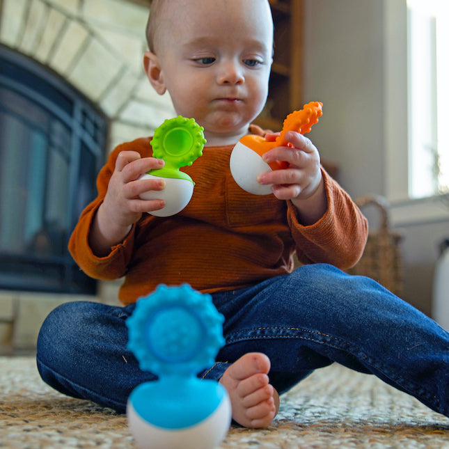 Fat Brain Toy Co. Fat Brain Dimpl Wobbl Blue Baby Toy - 0m+ — image 5