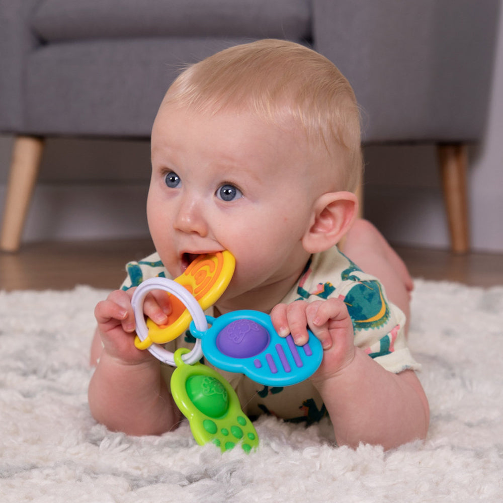 Fat Brain Toy Co. Fat Brain Toy Co Dimpl 10cm Sensory Clutch Toys w/ Large Key Ring Baby 0m+ — image 2