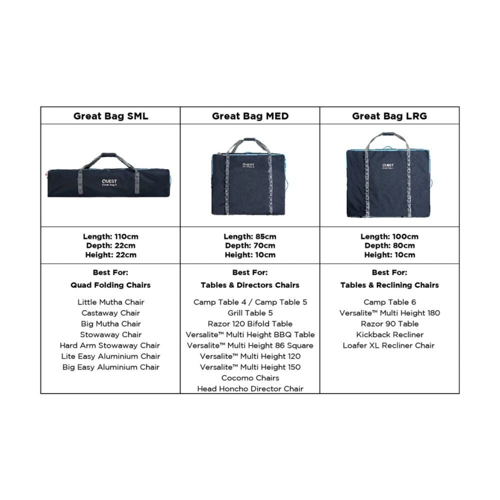Quest Outdoors 100x80cm Large Camping Furniture Carry Bag 1000D Polyester — image 8
