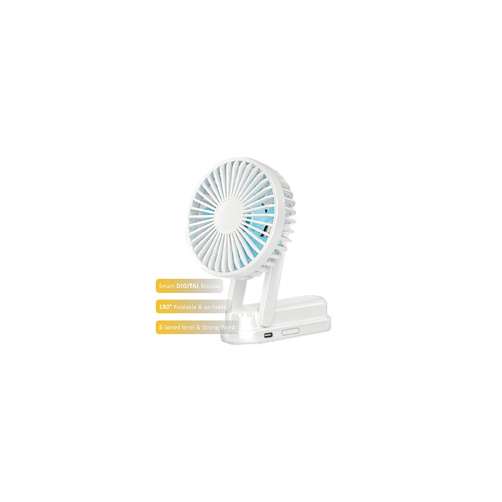 Sansai Portable Digital Display USB Charging Folding 5v Fan 20x9cm White — image 2