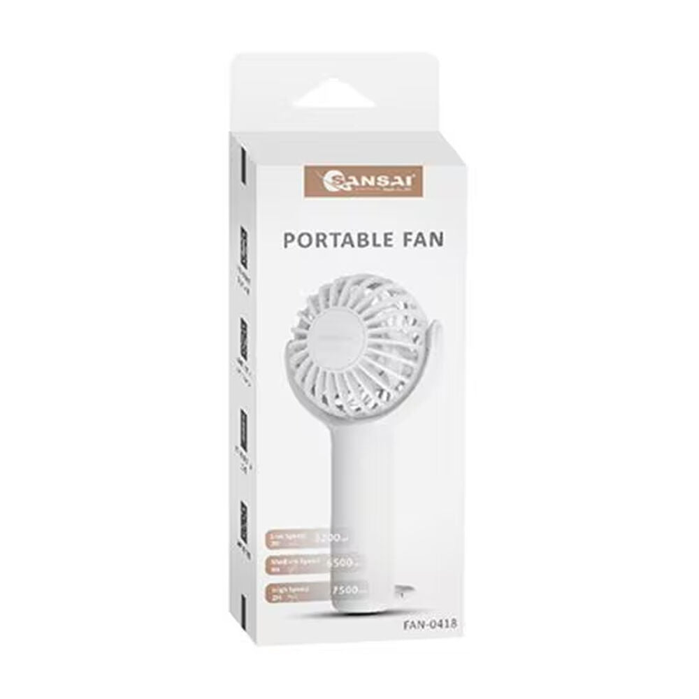 Sansai 3W Mini USB Portable Rechargeable Travel Desk/Table Fan 8x15cm White — image 2