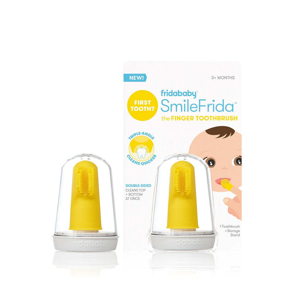 Frida Baby/Infant Toddler Grooming Mouth Fingerbrush/Toothbrush Yellow 3m+ (2 Pack) — image 2