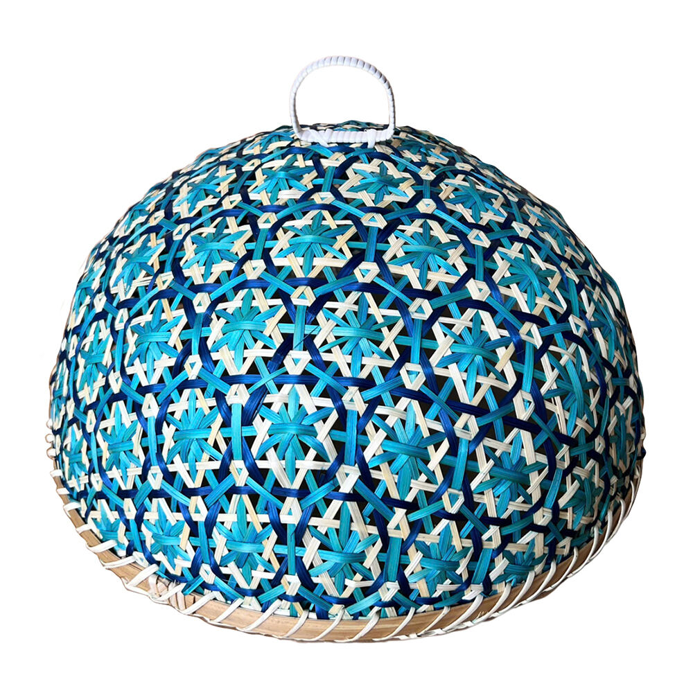 NF Living Bamboo Food Cover 35x17 Wood Kitchenware Blue