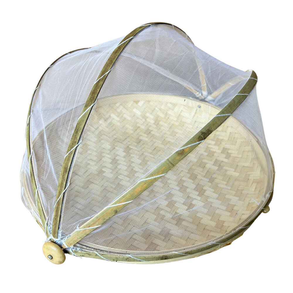 NF Living Mesh & Bamboo Cover 40x20cm Food Tabletop Supplies Collapsible (2 Pack) — image 2