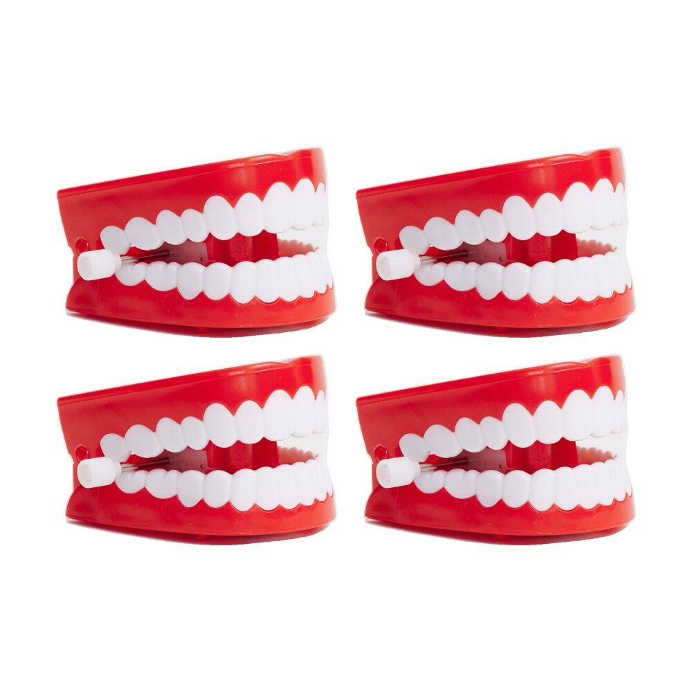 Funnybone Chattering Teeth Wind Up Desk Fun Novelty Toy (4 Pack)