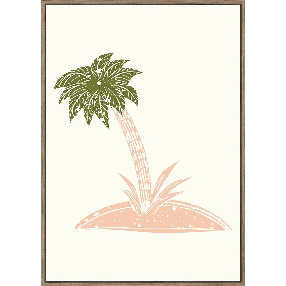 Rayell Wood Framed Kids Wall Hanging Artwork Palm Trees Natural Cream 50x70cm