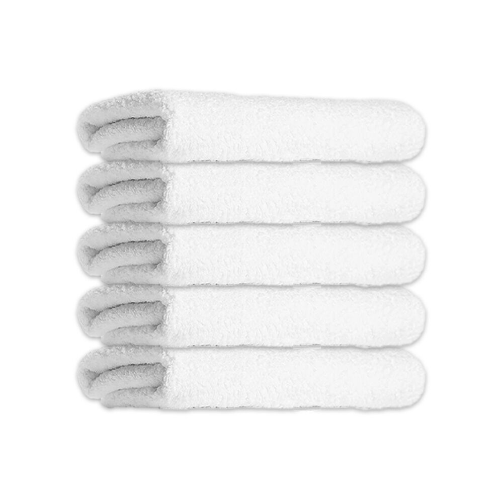 Jason Commercial White J-Dry Luxe Bath Mat Home/Bathroom Rug/Carpet 60x80cm (5 Pack)