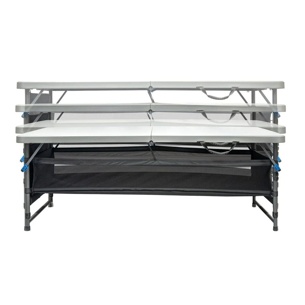 Quest 122cm Portable Camp Table Outdoor Camping Desk w/ Storage Organiser Grey — image 2