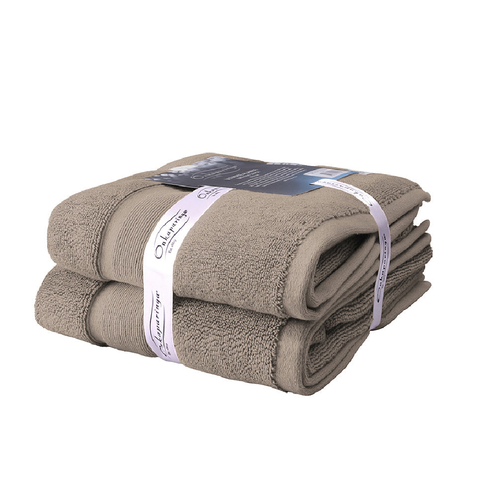 Onkaparinga Ultimate Alanya Turkish Cotton Bath Mat/Towel 850Gsm Highly Absorbant Almond (2 Pack) — image 2
