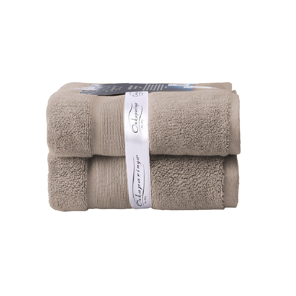Onkaparinga Ultimate Alanya Turkish Cotton Bath Mat/Towel 850Gsm Highly Absorbant Almond (2 Pack)