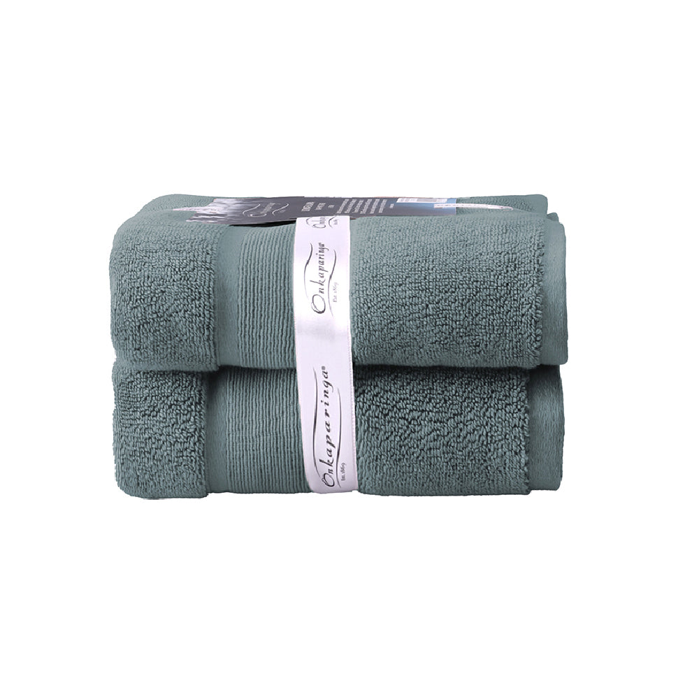 Onkaparinga Ultimate Alanya Turkish Cotton Bath Mat/Towel 850Gsm Highly Absorbant Slate (2 Pack)