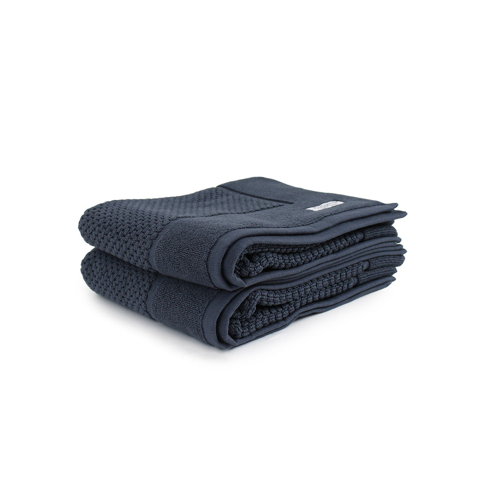 Onkaparinga 60x90cm Cotton Avalon Premium Bath Mats Set 850GSM Midnight (2 Pieces)