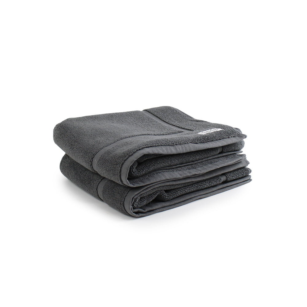 Onkaparinga 60x90cm Cotton Flinders Premium Bath Mats Set 800GSM (2 Pieces) — Charcoal