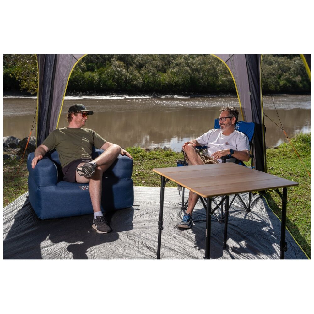 Quest Outdoors 70cm Small Bamboo Camp Table Adjustable Folding w/Bottleopener — image 3