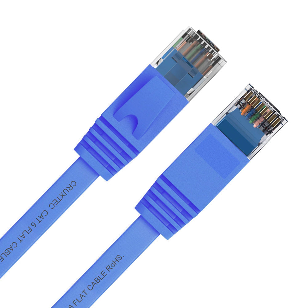 Cruxtec RJ45 Internet LAN 2m Flat CAT6 UTP Gigabit Speed Ethernet Cable Blue (6 Pack) — image 3