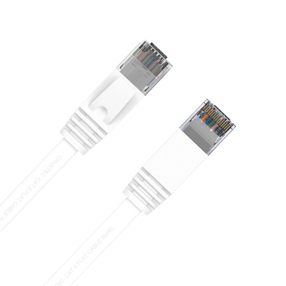 Cruxtec 5m White CAT6 UTP Gold Plated RJ45 Flat Ethernet Cable — image 2